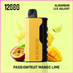 ALIBARBAR Ice Adjust 12000 Puffs Passionfruit Mango Lime
